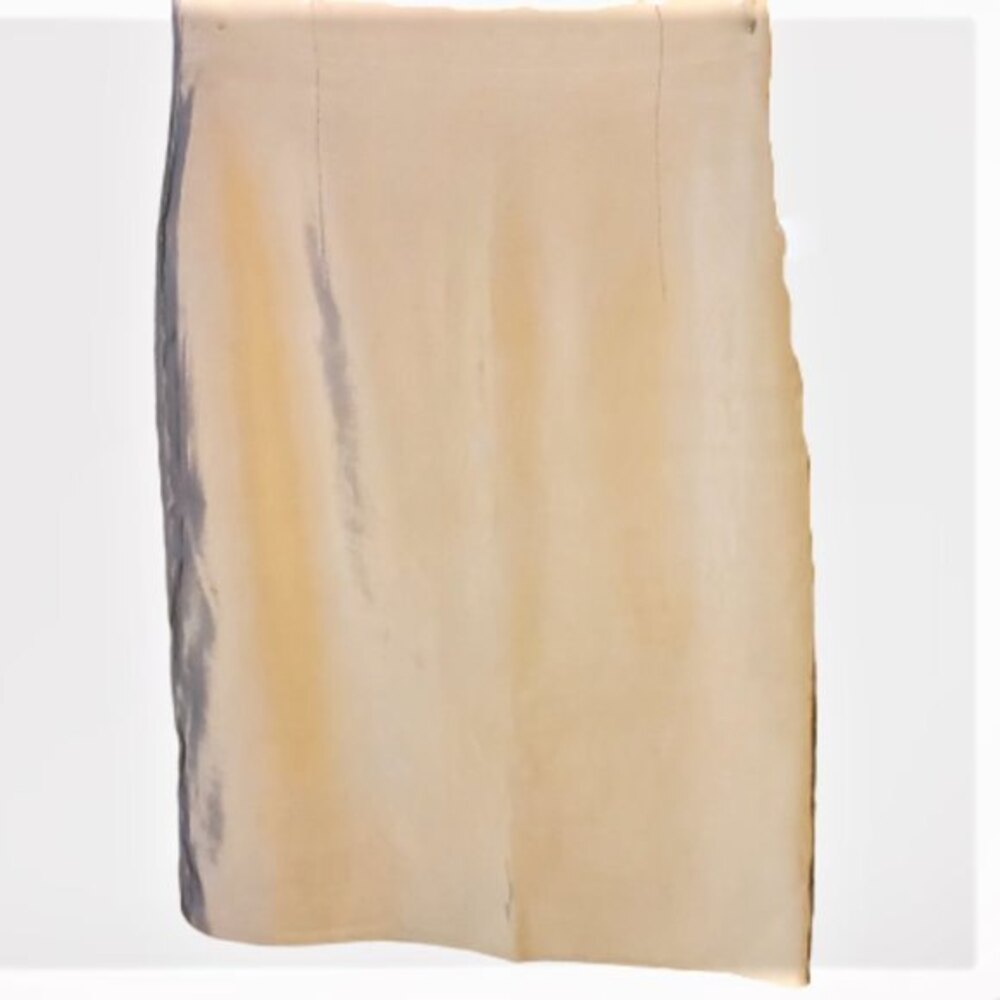 Daniel Hechter Tan Cream Cotton Blend Pencil Skirt Size 40 EU 8 US Lined